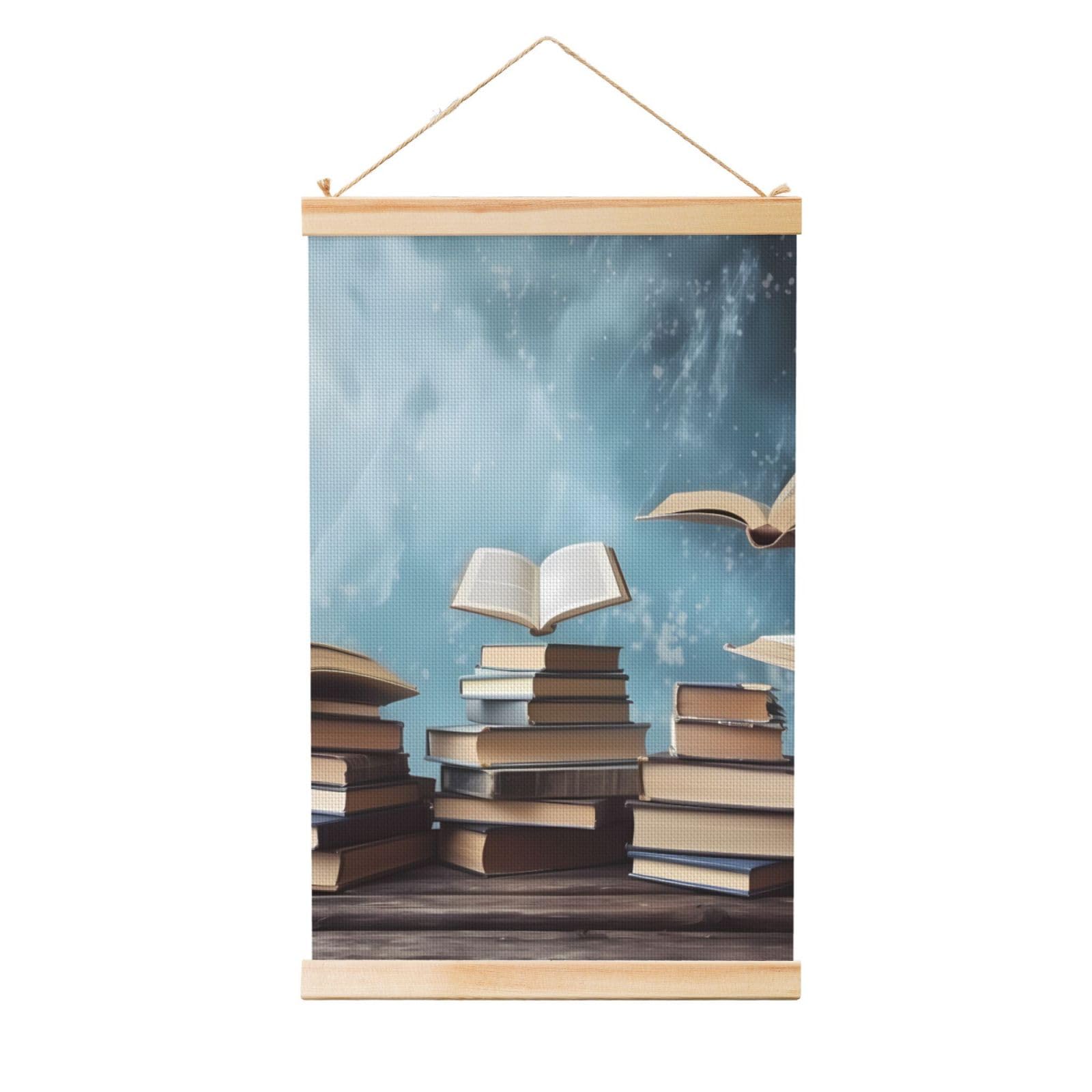 The sky Posters Wooden Shaft Hanging Poster Canvas Prints Scroll Wall Art Painting Vintage Wall Banner Modern Artwork Decor for Home Decor Ready to Hang 20"x30"