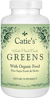 Catie's Organic Greens - Vegan, Non-GMO - 45 Ingredients! Green Superfood for Optimal Health and Vitality. 30 Servings. 12 oz. Made from Whole Plant Foods!
