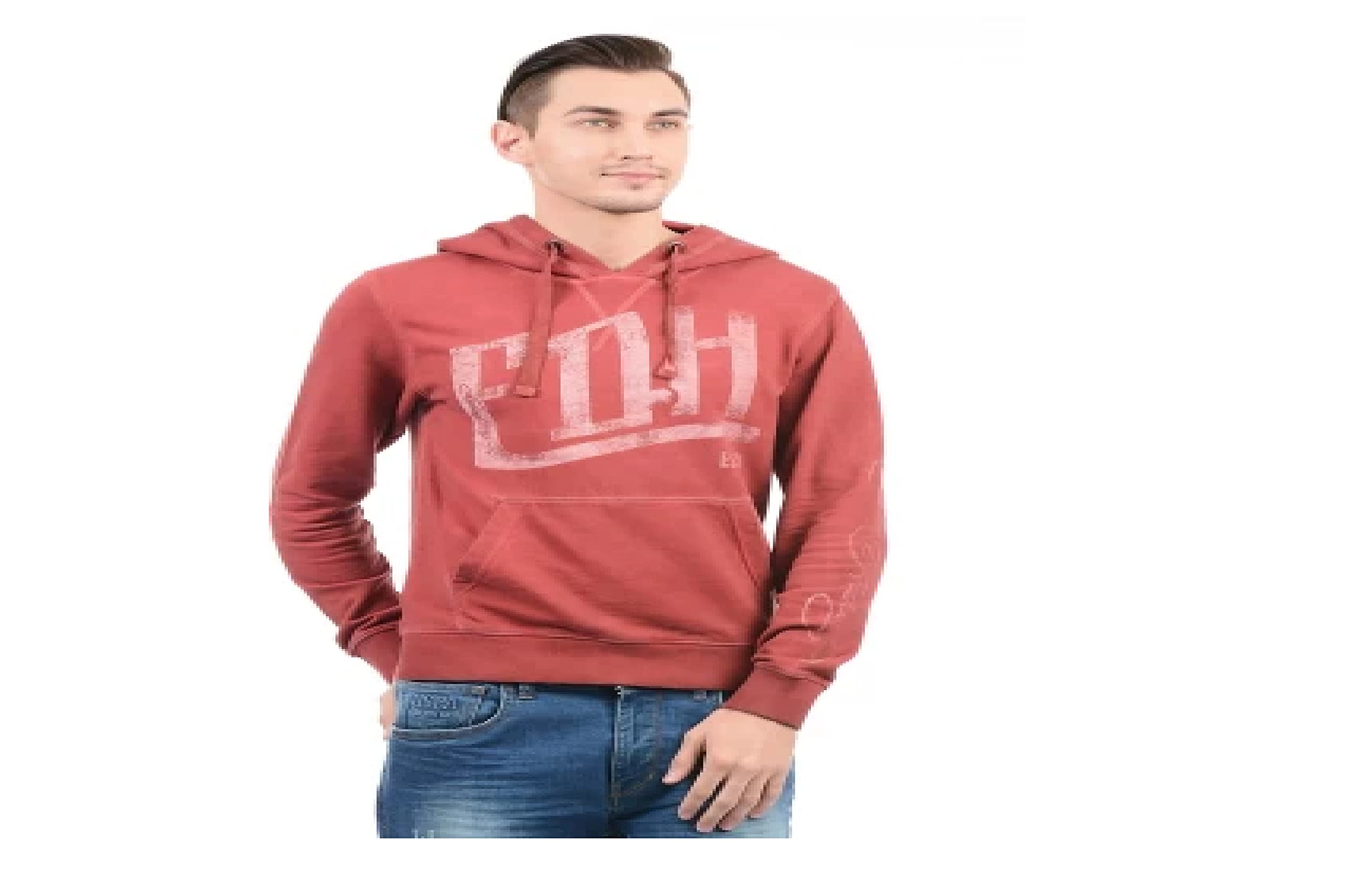 U.S. POLO ASSN.Men's Sweat Shirt Work Utility Outerwear (EHSS0007_F/SHOODED-Baked Apple_M FS)