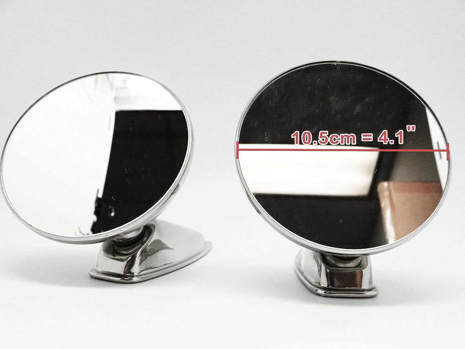 60's 70's 80's Vintage Classic Round Chrome Mirrors SET Universal for any car