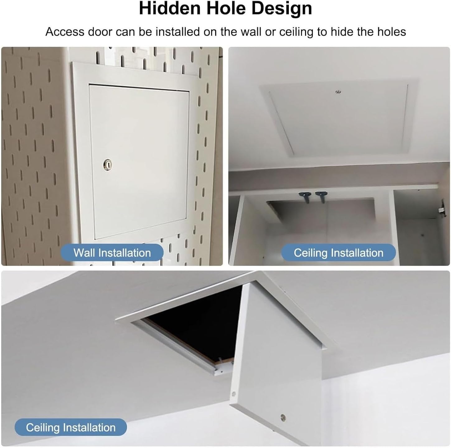 Wall Ceiling Attic Access Door, Electrical Inspection Hatch, Metal Rotating Latch, Exterior Crawl Space Hole Cover Plate(23.6x23.6in(60x60) cm)