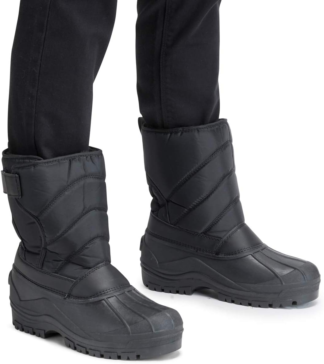 POLAR Mens Muck Nylon Strap Lace Up Duck Snow Winter Flat Rain Outdoor Boots - Image 7