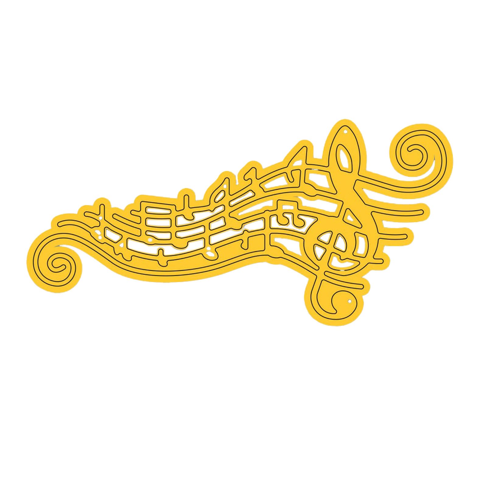 Nellie's Choice Cutting, Musical Notes Shape Die, 9.1 x 4.3 cm, Card Making Supplies, Metal Dies for Scrapbooking, DIY and Paper Crafts, Yellow, 91x43mm