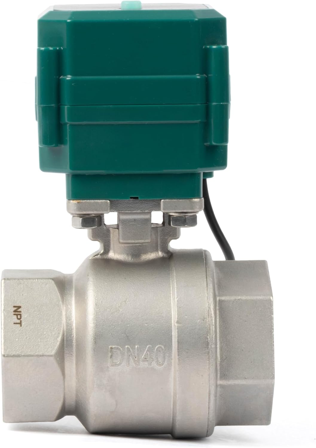 U.S. Solid 1-1/2" Smart Motorized Ball Valve - Remote App Mobile Control NSF Certified 304SS Electrical Ball Valve with Manual Switch, 5V DC USB Connection