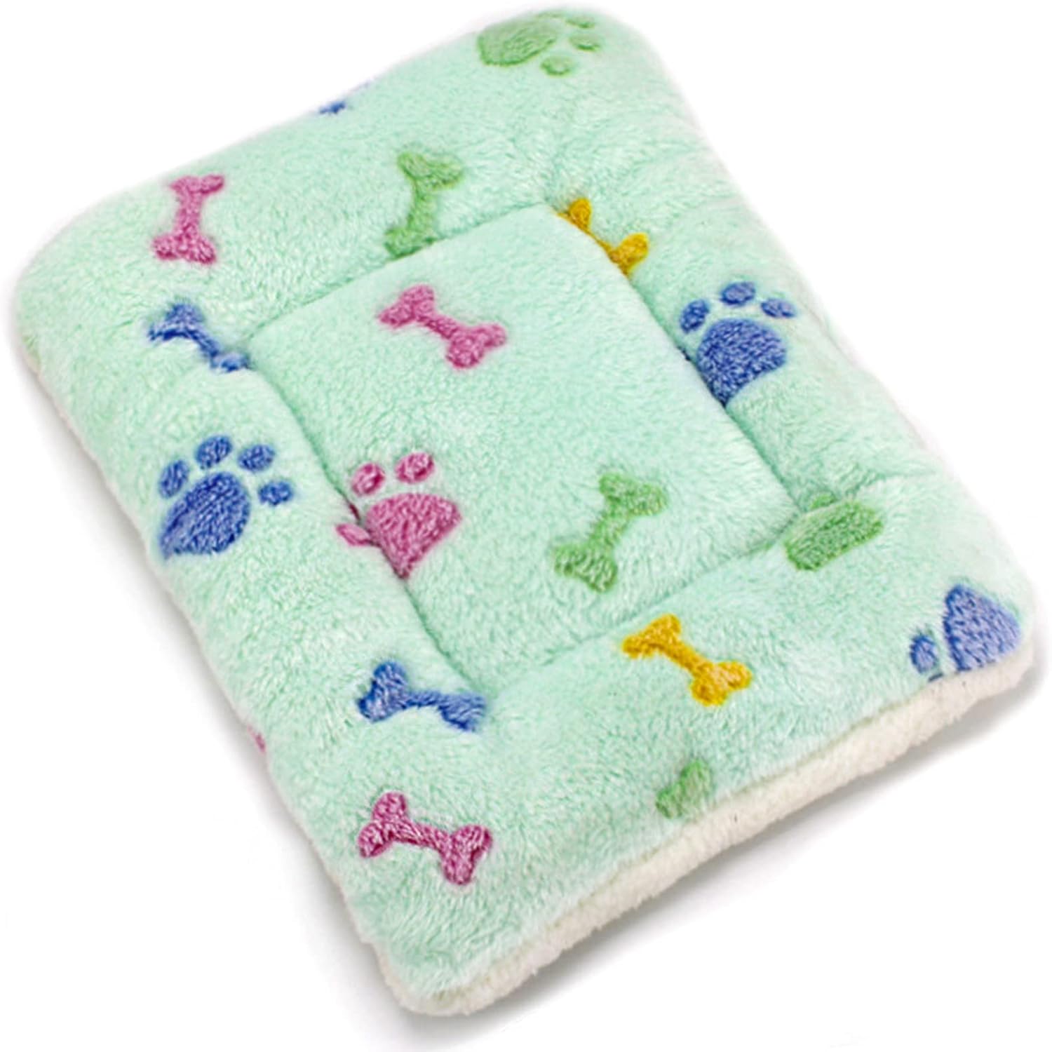 Dog Bed Pet Blanket Soft Thickened Fleece Pad Bed Mat for Puppy Dog Cat Sofa Cushion Home Rug Sleeping Cover (30Wx40L, Green Bone) : Pet Supplies