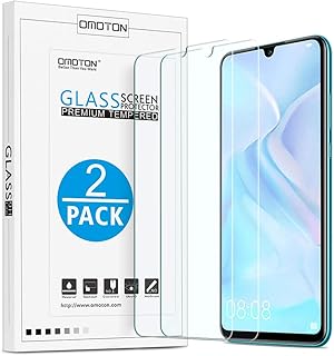 OMOTON Protector Pantalla para Huawei P30 Lite Cristal Templado Huawei P30 Lite, Anti-despegamiento, Anti-ara?azo, Anti-Burbujas [2 Piezas]