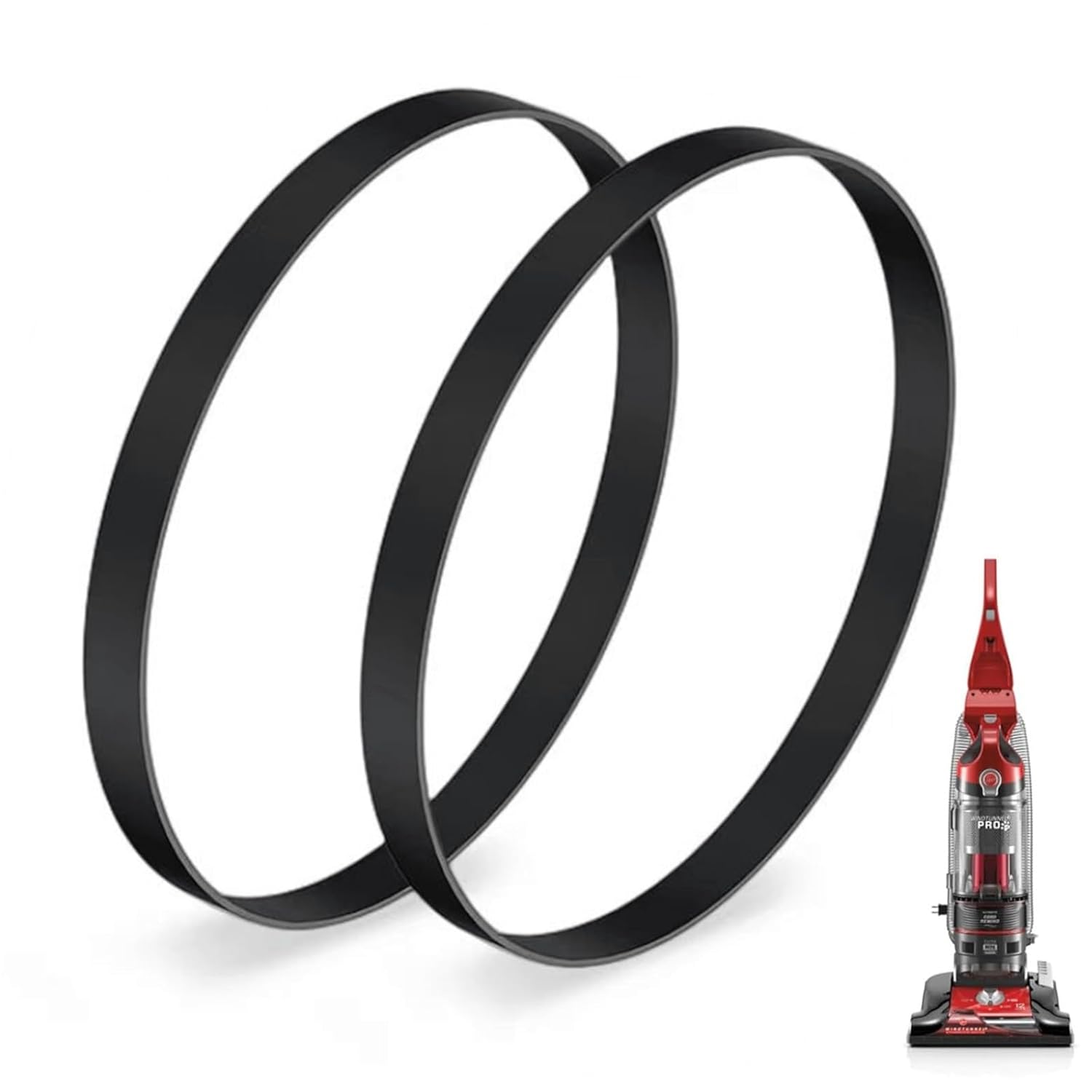 Replacement Flat Non-Stretch Belts for Hoover WindTunnel 3 Pro Pet Upright Vacuum Model UH72625, UH72630, UH72635, UH70930, UH70935, UH70936, UH70937 and UH70939 Series (Pack of 2)