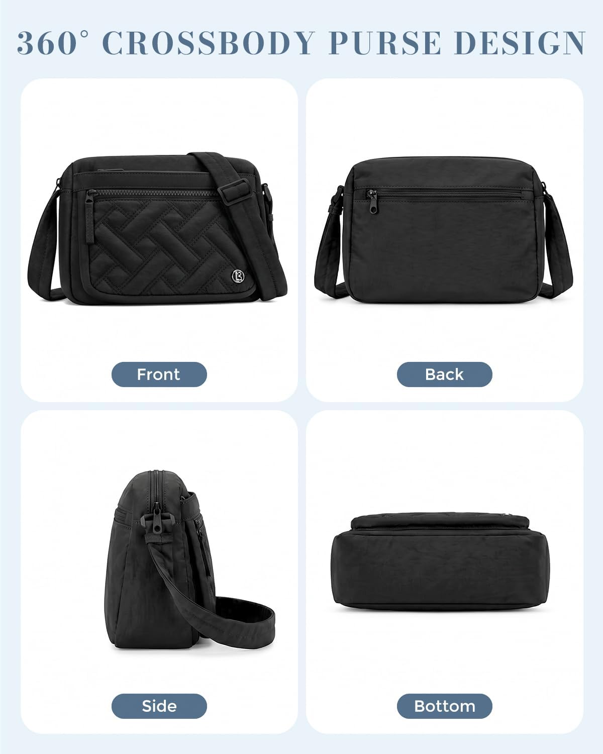 Small Crossbody Bags for Women, Quilted Nylon Puffer Daily Purses