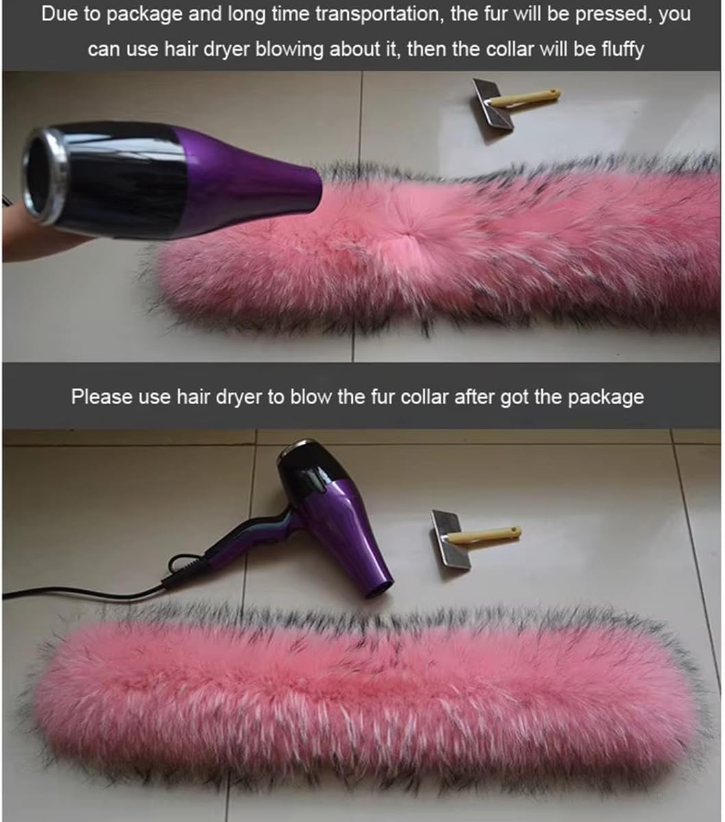 Winter Unisex Faux Fur Scarves, Removable Neck Warmer Scarf Wrap Replacement for Jacket Coat Accessory image 4