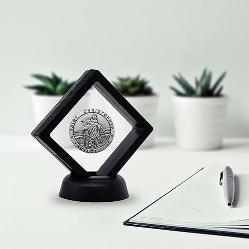 Miniatura 7 de SQEYYGI The Grim Reaper Morgan Hobo Coin chapado en plata sobre réplicas de monedas de cobre con elegante vitrina de monedas