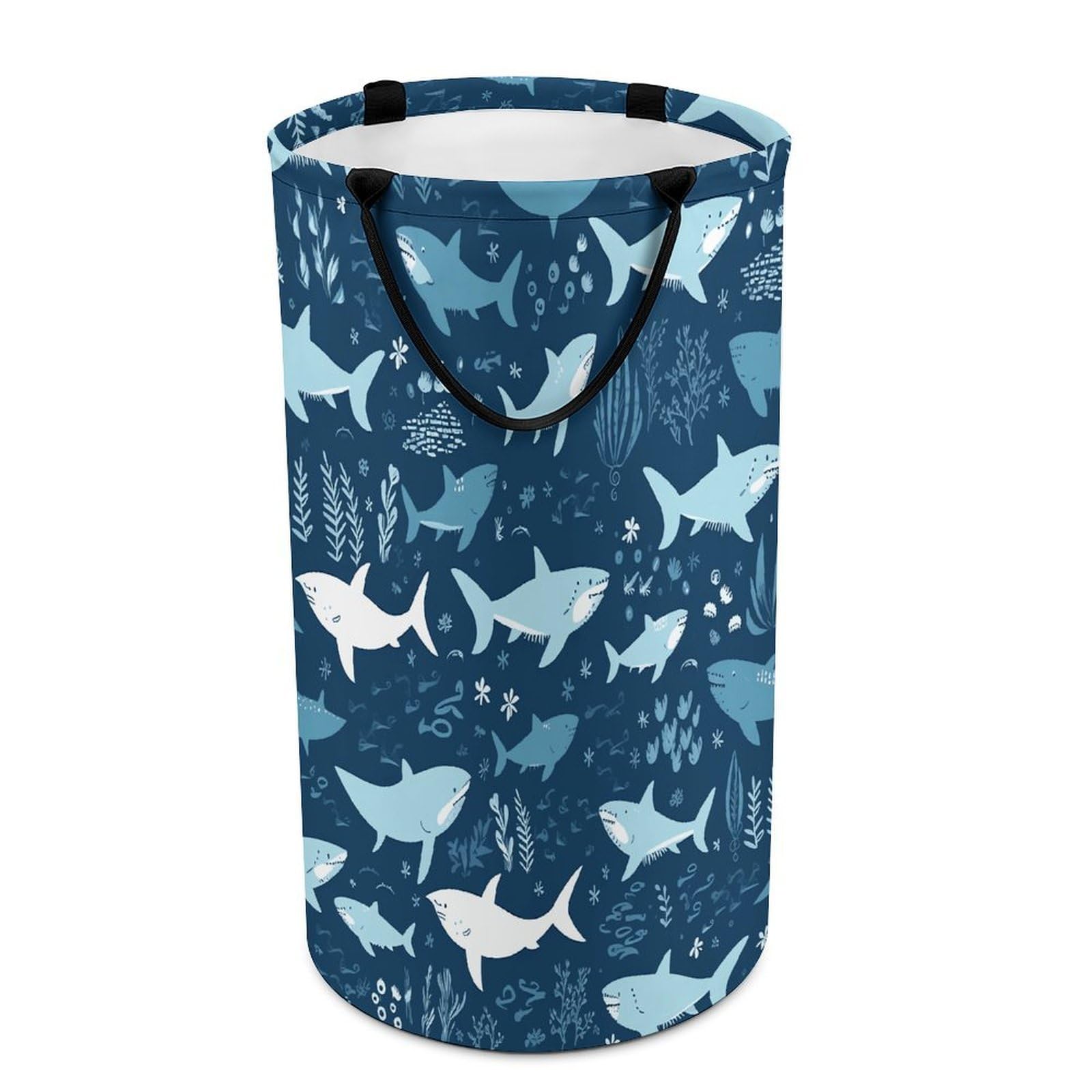 Sharksm Laundry Hamper Waterproof Polyester Laundry Baskets Collapsible Dirty Clothes Storage Basket Clothes Hampers with Sturdy Handles for Travel Bedroom