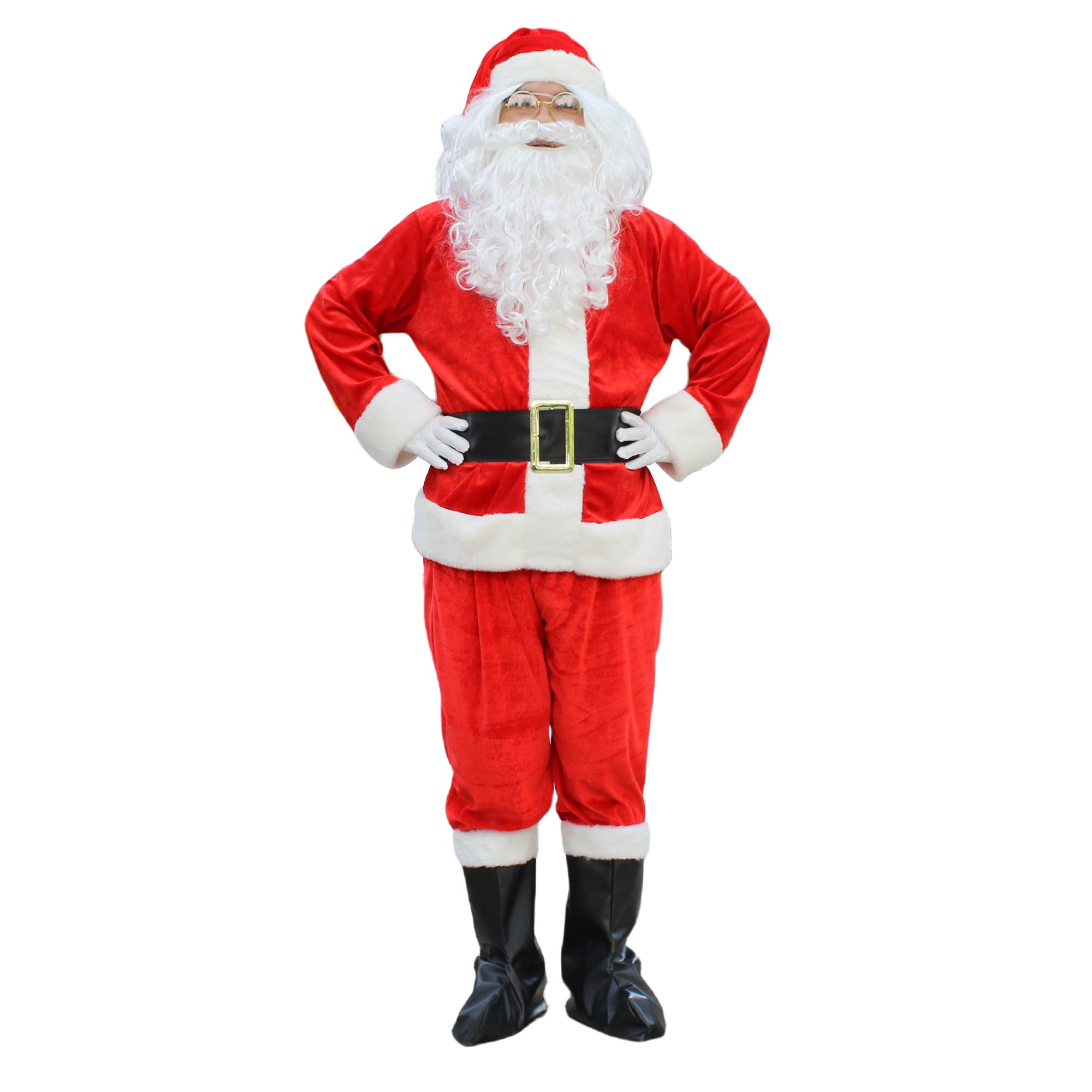 SELORE Disfraz de Papá Noel adulto para hombre, vestido de Papá Noel unisex, Santa Claus Christmas Suit Cosplay (XL)