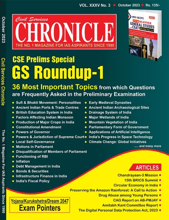 Civil Services Chronicle English October 2023 - CSE Prelims Special GS Roundup-1 36 Most Important Topics