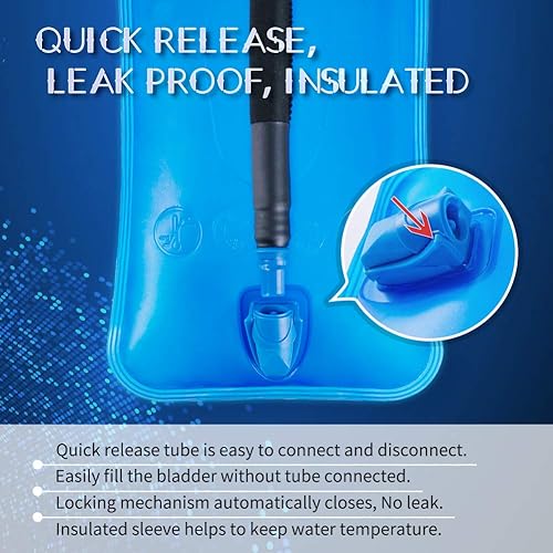 Miniatura 3 de 3l Hydration Bladder - 3 Liter Water Bladder BPA Free Leak Proof Water Reservoir, Backpack Hydration Pack Bladder with Insulated Sleeve Water Bag