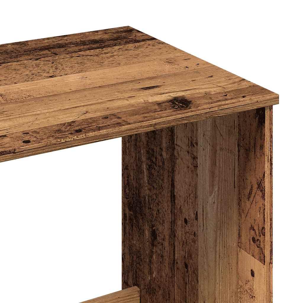 Schreibtisch Altholz-Optik 100x50x75 cm Holzwerkstoff mit Schublade und Fächern für Büroorganisation, minimalistisches Design, robust und stabil mit Wandhalterung
