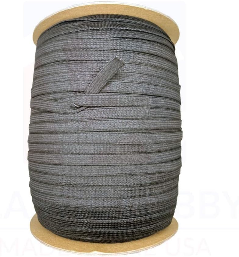 3/8" (9.5mm) Heavy Black Knitted Elastic - US Made 50 Yards