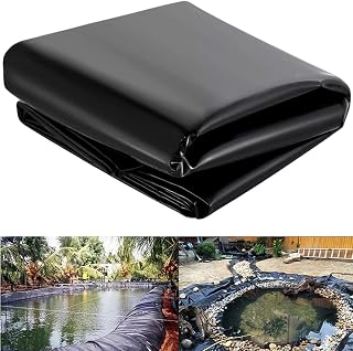 Pond Liner 10x 13.1ft LDPE Pond Liner for Fish Ponds Stream Fountain Water Garden, Black Waterfall Backyard Koi Pond Liner, Easy Cutting Underlayment Pond Liners (10x13.1FT)