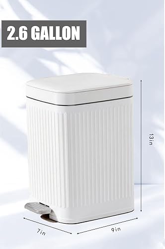 Miniatura 18 de Feisco Cubo de basura pequeño con tapa, cubo de basura pequeño para baño con pedal y tapa tipo prensa, cubo de basura delgado para cocina, baño