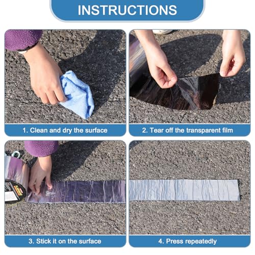 Image of Flashing Roll Tape Asphalt Membrane, 6 inches X 32 Feet 60Mil Thick Waterproof Asphalt Patch Seal Tape Roll, Self-Adhesive Roof Sealant, Asphalt Repair for Door Roof Window Gutter Outdoor （2 Rolls)