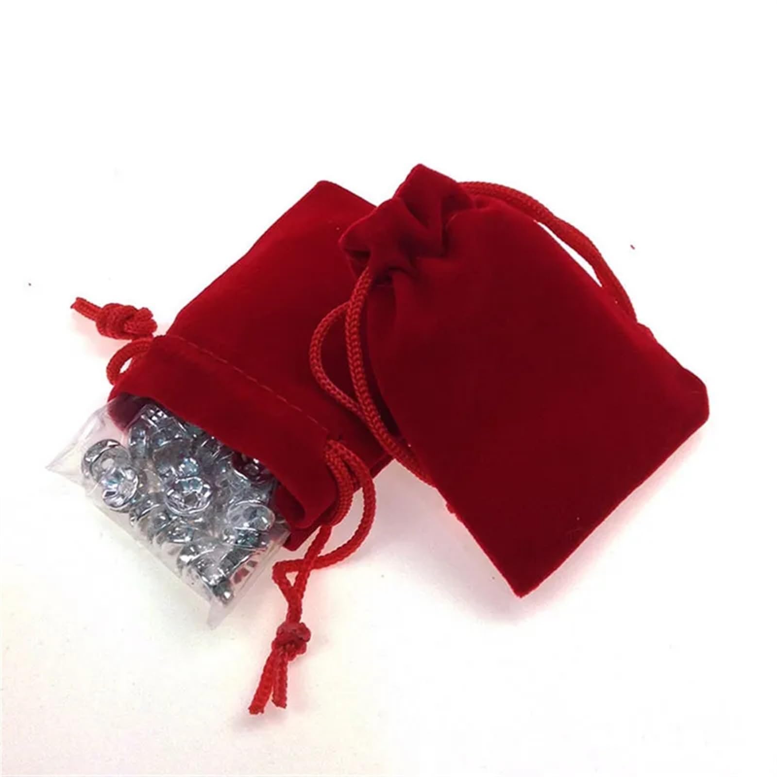 Pequeñas Bolsas de Regalo 50 Uds 5x7 7x9 9x12 13x18 15x20 17x23cm bolsa de terciopelo joyería cordón negro bolsas de franela bolsas de regalo de Perfume decorar(Rose red,8x10cm)