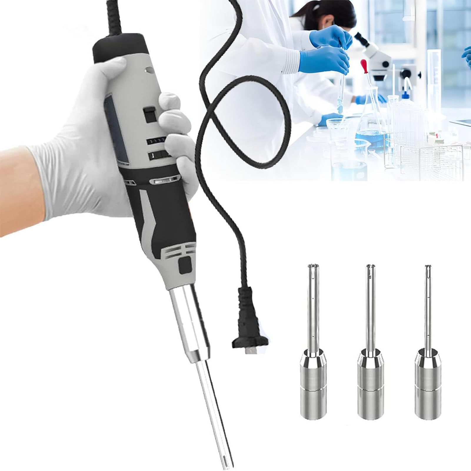Homogeneizador de Mano | Homogeneizador Tejidos celulares | Mezclador Triturador De Celdas De Muestra | 6 Velocidades Ajustables | para Alimentos, medicamentos, preparación de cosméticos