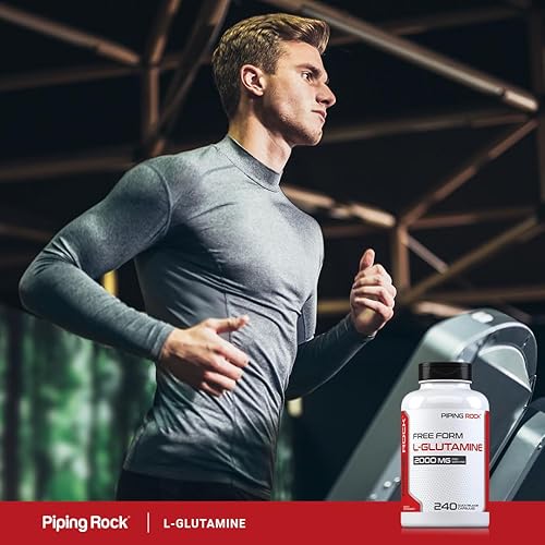 Miniatura 6 de Piping Rock L Glutamine - Cápsulas en polvo | 2000 mg | 240 píldoras | Suplemento para mujeres y hombres | Aminoácido en forma libre | Sin OMG, sin