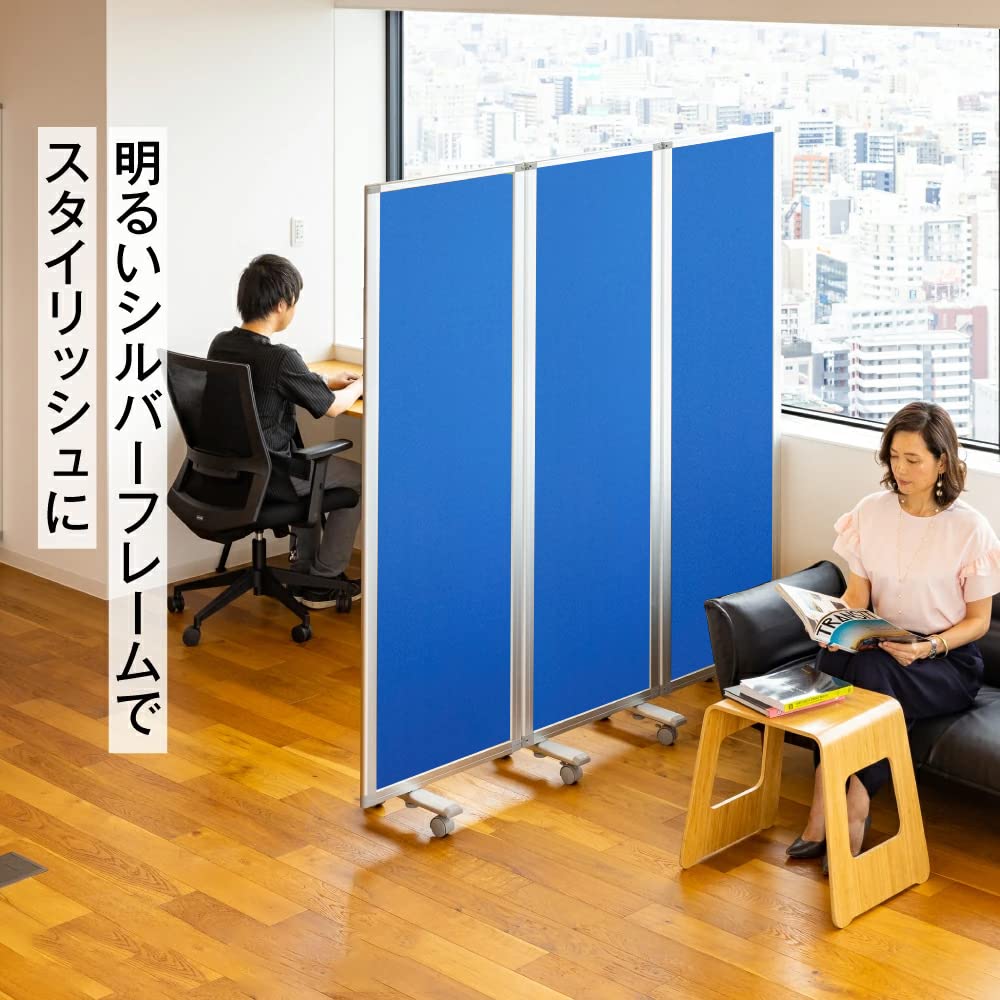 【3703】コマイ　オフィス家具パーテーション パーテーション 高級 デラックス パーテーション 6連 幅360cm×高さ180cm COMAI コマイ6連スクリーンクロス⁄木目調タイプ 脚付き |  パネル 仕切り 間仕切り パーティション 飛沫防止 衝立 飛沫防止 部屋 仕切り ついたて 折りたたみ キャスター付き 耐震 |