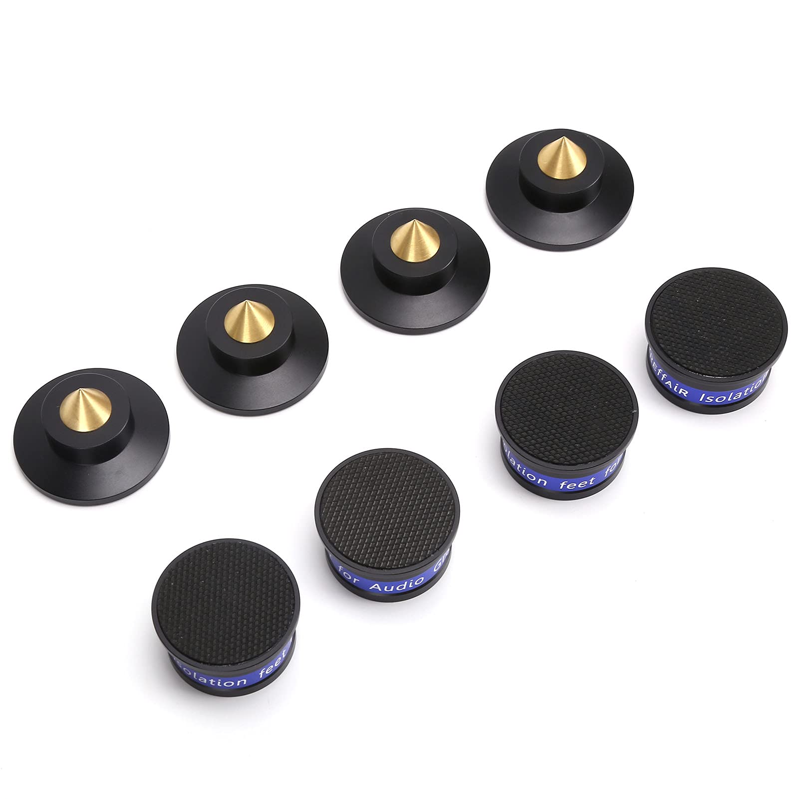 Preffair Isolation Feet, Aluminum Alloy Spikes for Turntables and Speakers, Reduces Vibration and Enhances Sound Clarity (Black)