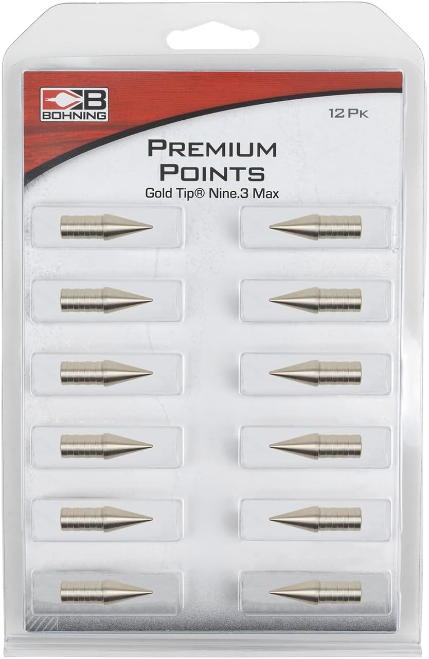 Bohning Match Grade Glue-in Points for Gold Tip® Nine.3 Max,/ Victory® VX-23, 12pk