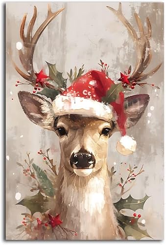 Miniatura 17 de NTEUMM Arte de Pared Navideño Decoración de Pared de Muñeco de Nieve Muñeco de Nieve en el Inodoro Imágenes Navideñas Decoraciones del Hogar Pintura