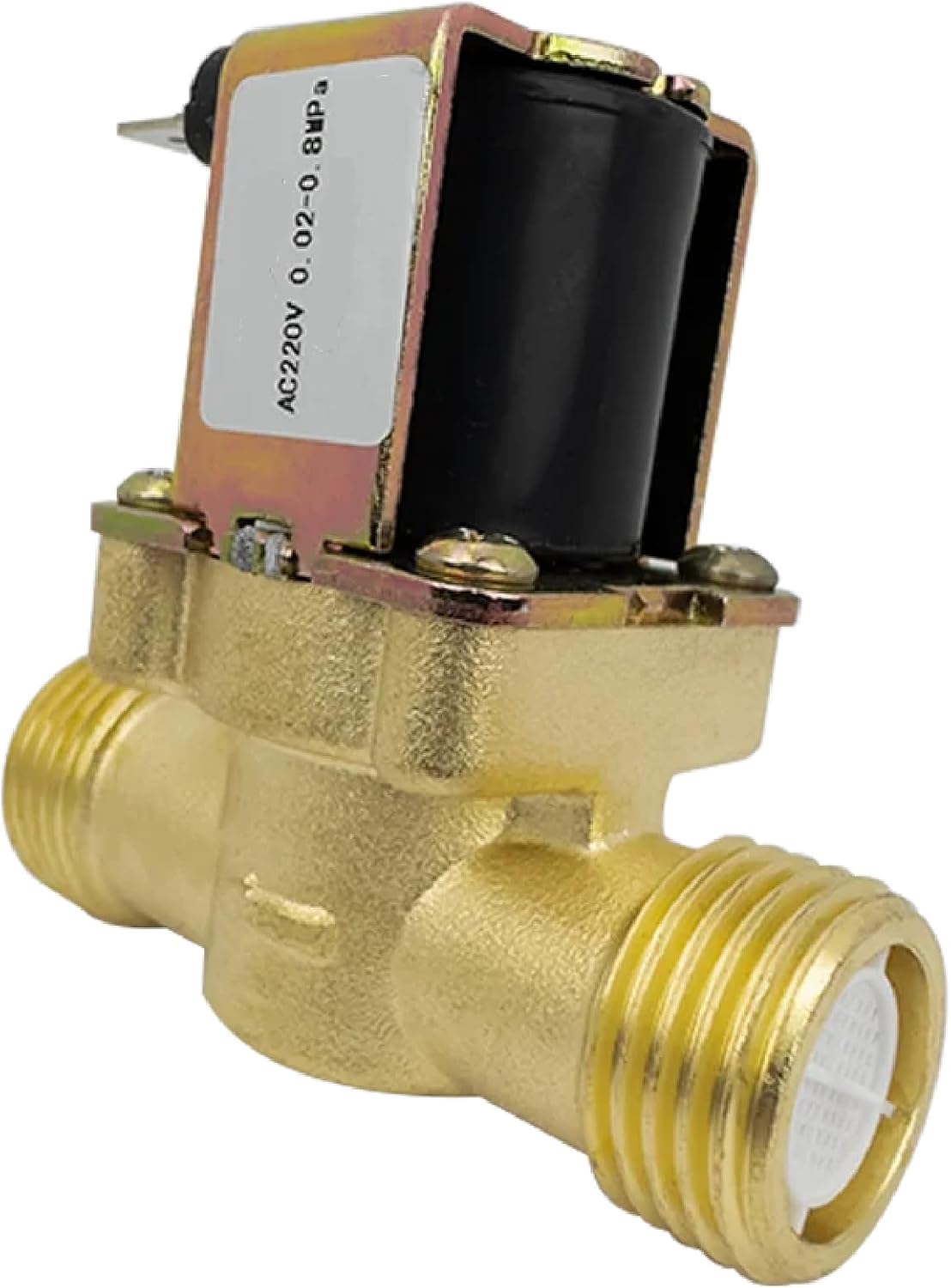 Brass Solenoid Valve, G1/2 Inch, Normally Closed, AC 110/220V or DC 5/12/24V, 0.02-0.8 MPa Water Control (1/2" DC 24V BSP)