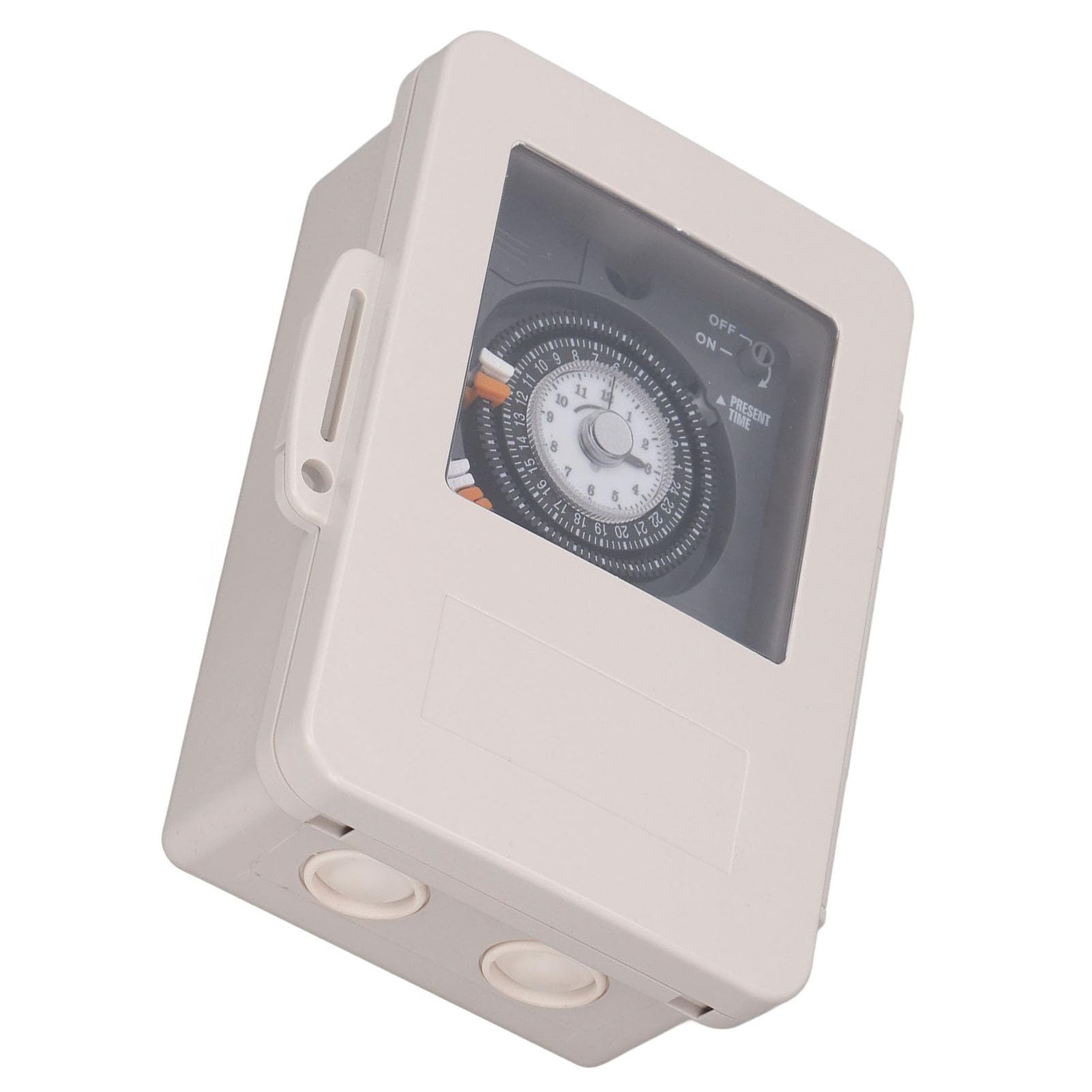Sonew Interruptor de Temporizador de Caja Mecánica de Alta Resistencia, Interruptor de Temporizador Mecánico, relé de Tiempo de Ciclo de 24 Horas A Prueba de Lluvia IP53,