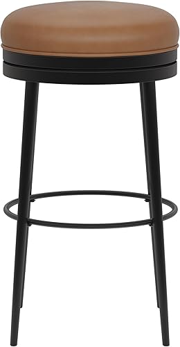 Vista 11 de Hillsdale Aubrie - Taburete giratorio de metal, color negro mate