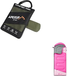 Microfiber Travel Towel (24" ×12") + Sleeping Bags for Adults