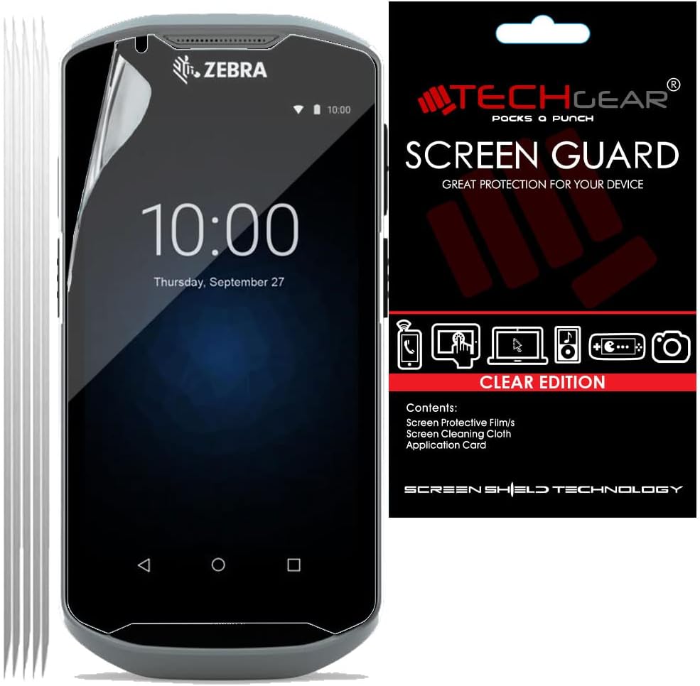 TECHGEAR [5 Pack] Screen Protectors Compatible for Zebra TC52 / TC57 Touch Computer Barcode Scanner, CLEAR LCD Screen Protectors Cover Guards