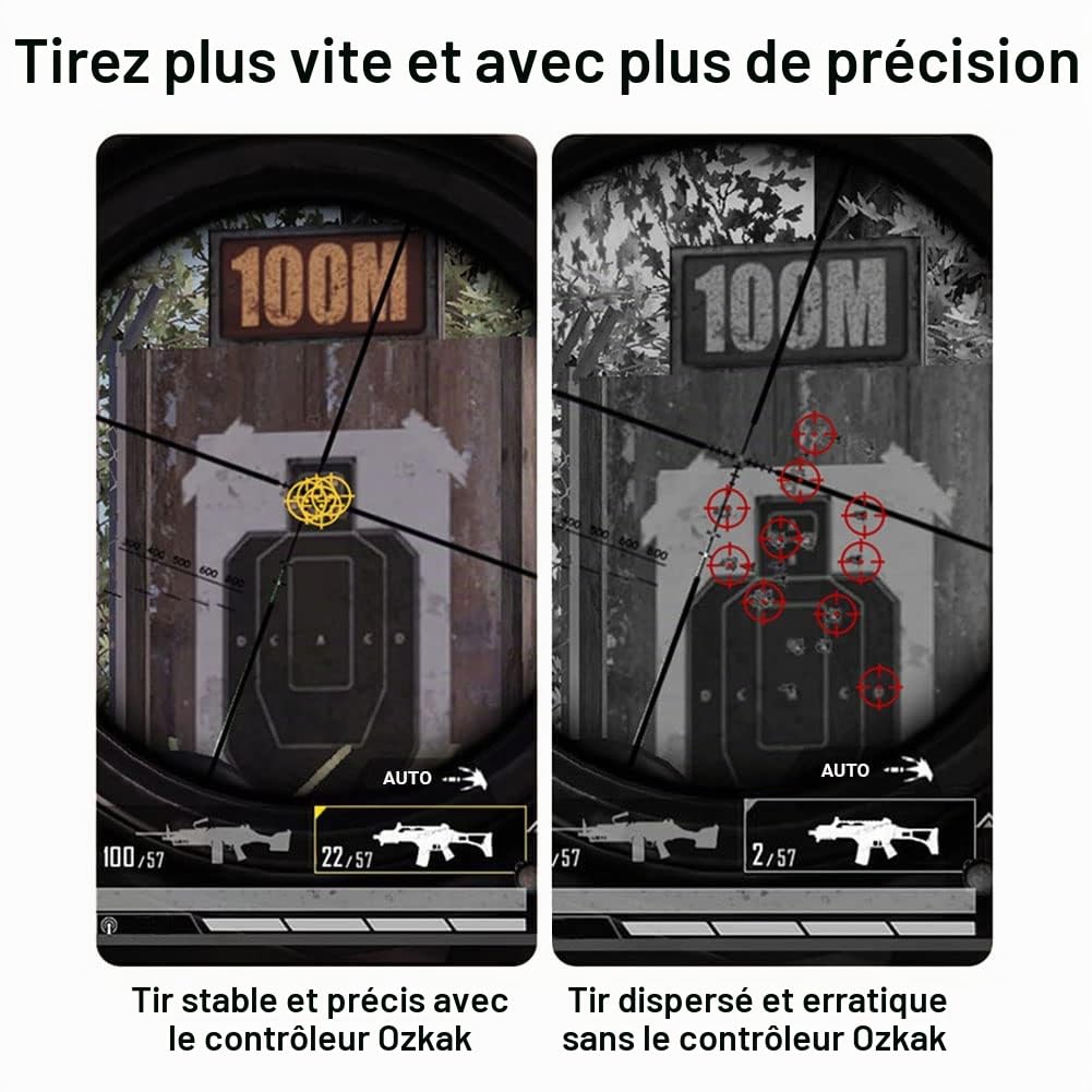 Manette Jeu Rapid-Fire Controller pour iPad Tablette Android à Tir Rapide avec 4 gâchettes pour PUBG Mobile