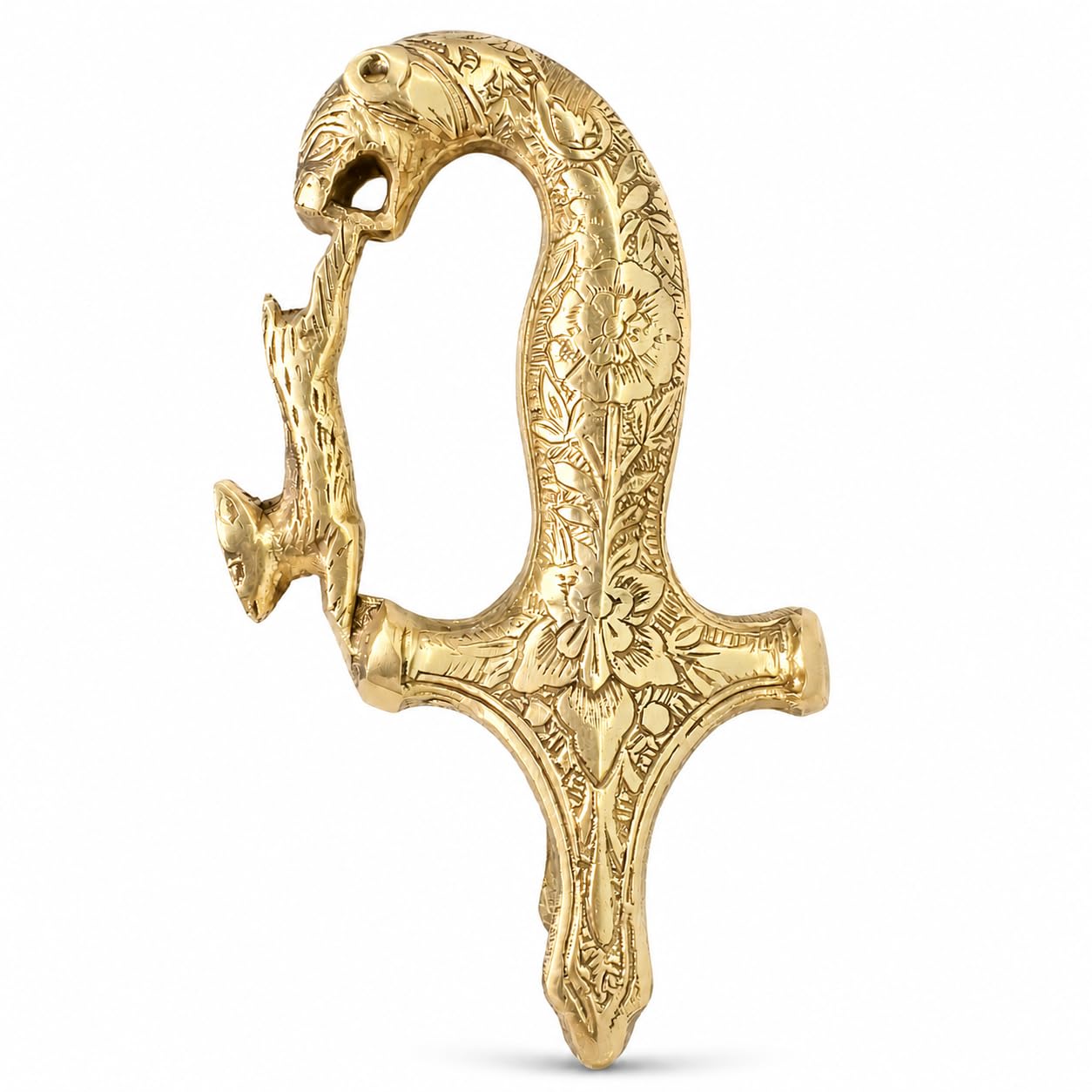 Sword Handle Grip Muth/Hilt Part Only, Polished Brass Gold Engraved Metal Grip Component, No Blade Included-picture-19