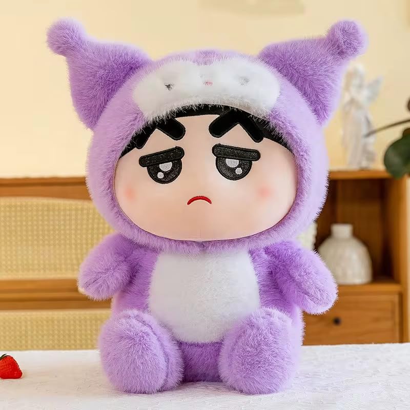 Image of Y U COLLECTION Plush Character Stuffed Toy, 30 cm, Purple and White, Kawaii Design, Super Soft Stuffed Toy