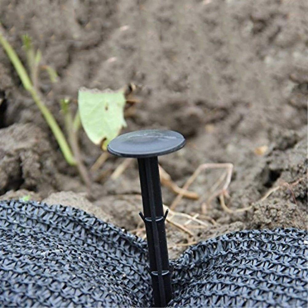 100 Picchetti di Ancoraggio Lunghi, Ancoraggioper Giardino, Chiodi ancoraggio con ganci in direzione opposta, per fissare teloni di copertura protezione per raccolti, nero, per aiuole e serre