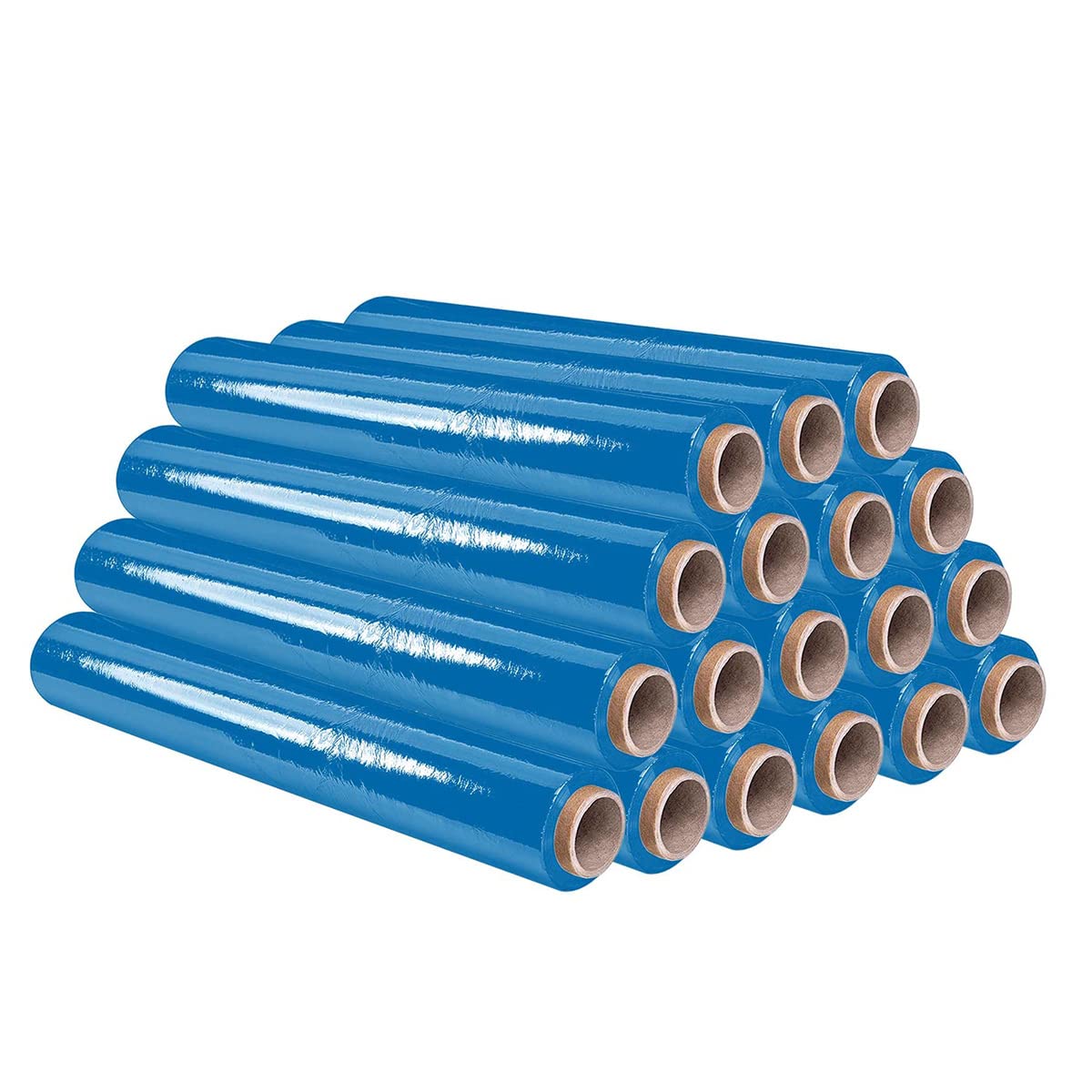 OFITURIA Film Azul para Embalar de 50 cm x 200 Metros de Longitud – Rollo de Film Elástico Manual para Embalaje Industrial – 24 unidades
