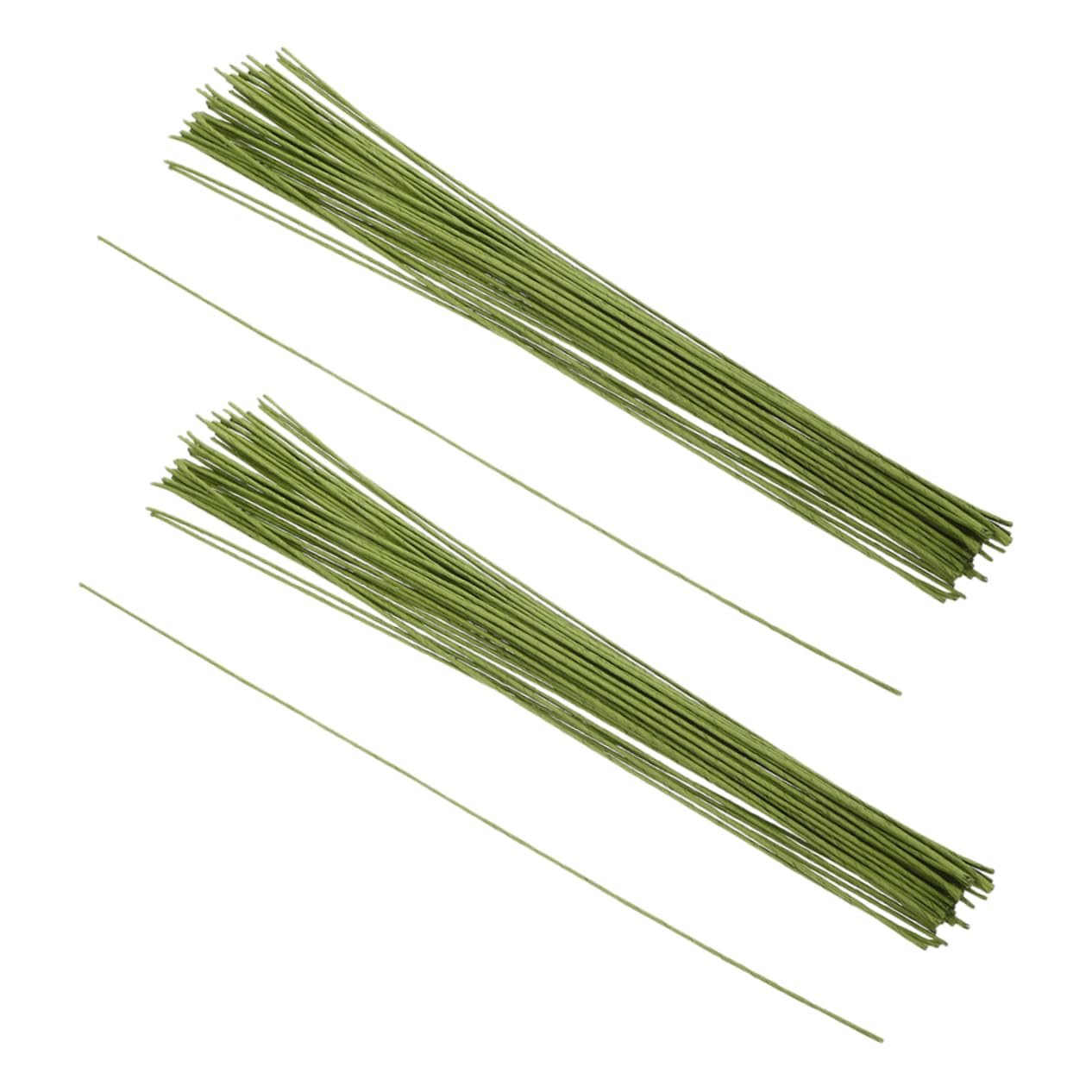 Fil de fer vert pour tiges et tuteurs de fleurs en tissu rigides lot de 50