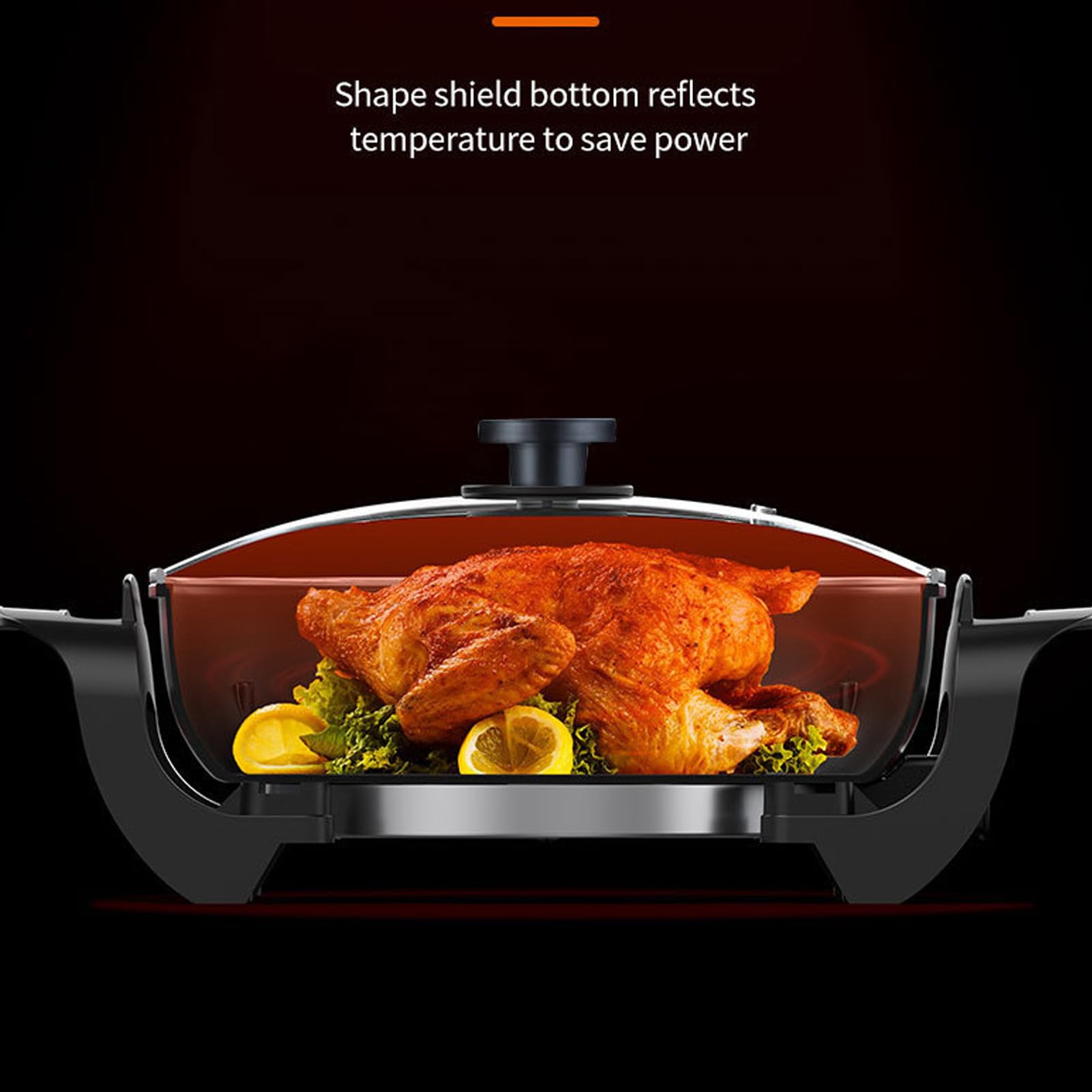 Hot Pot Electric, Large Capacity Rapid Heat Up Prevents Stick Transparent Cover Electric Cooking Pot Electric Frying Pan Ramen Cooker with Anti Scald Handle for Home Kitchen