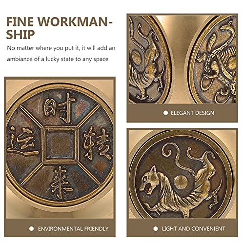 EXCEART Vintage-Ornamente Spielzeug Antike Messing Feng Shui Würfel Metall Finger Top Spinner Cube Angst Rotierenden Spielzeug Glück Reichtum Ornament für Kinder Erwachsene Wohnkultur