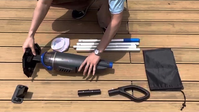 Starrybot Cordless Rechargeable Pool Cleaner – 13.4” Wide Head, 18.5 GPM Suction, 60-Min Runtime – Handheld For Inground Pools With Telescopic Pole (Blue)