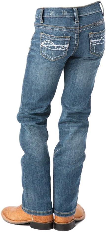 Cowgirl Tuff Co. Girls GJ-DFMI Girl`s Don`t Fence Me in Med Wash Jeans 14 Blue
