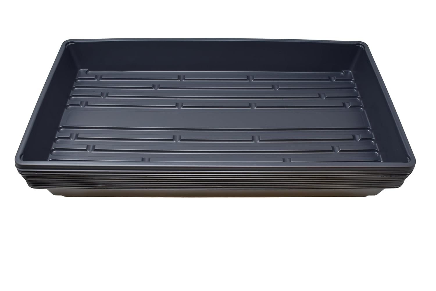 Living Whole Foods 20 Pack of Durable Black Plastic Growing Trays (Without Drain Holes) 21" X 11" X 2" - Flowers, Seedlings, Plants, Wheatgrass, Microgreens & More