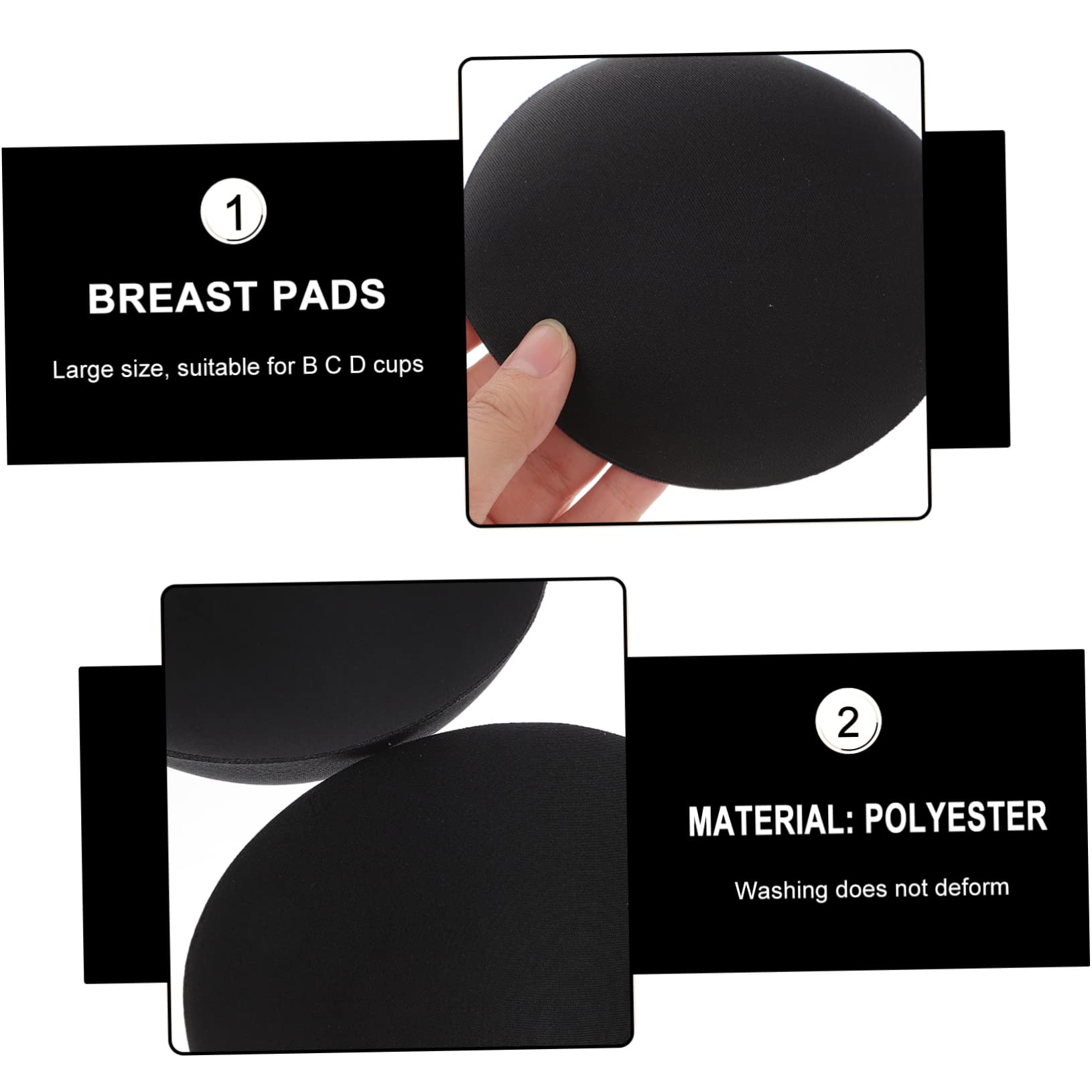 20pares Almohadillas De Relleno Para Sujetadores De Poliéster De Almohadillas Para Sujetadores Deportivos y Trajes De Baño Aumento De Bustos Comodidad y Transpirabilidad