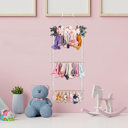 Miniatura 7 de OOSAKU Soporte para diademas para niñas, accesorios para el cabello de bebé, organizador de almacenamiento para colgar en la pared, decoración para