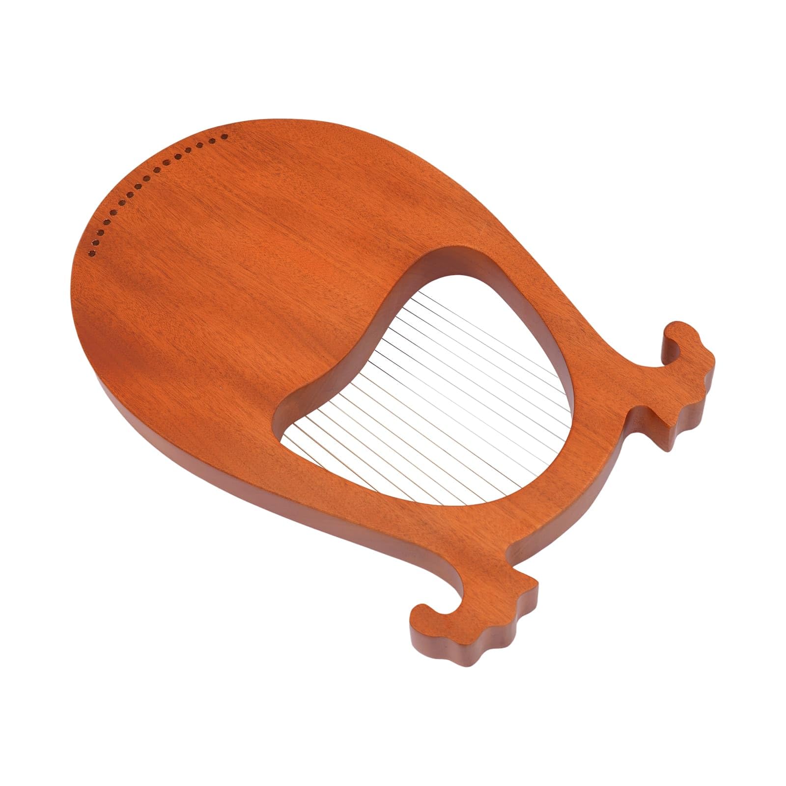 Lyre Harpe 16 Cordes, Acajou Massif, avec Clé d’accordage, Cordes de Rechange et Médiators, Portable Léger 1,33 kg, petite harpe pour Adultes Enfants Débutants (Bois, Européen)