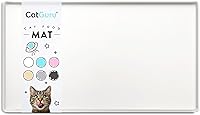 CatGuru Waterproof Silicone Cat Food Mat - Non-Slip Feeding Placemat for Bowls & Fountains, Extra High Edge, Small Marshmallow (19x11in)